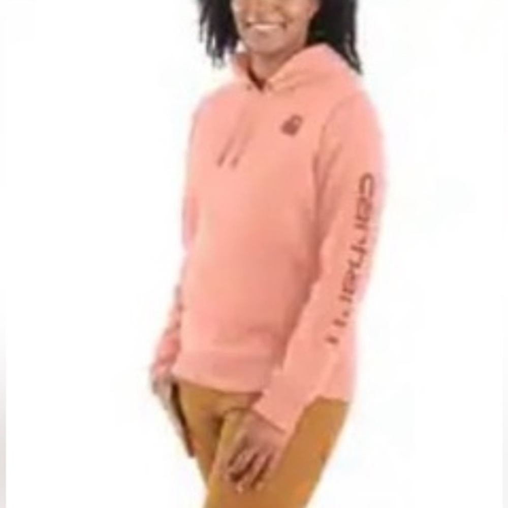 ▶️ Carhartt ◀️ Relaxed Fit Midweight Logo Sleeve Graphic Hoodie Sun Bloom